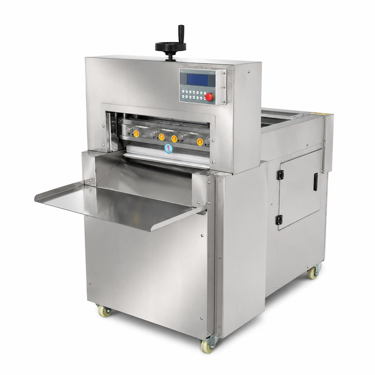 Commercial meat processing equipment selection guide featuring a digital meat roll slicer